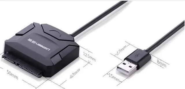 Alt view image 2 of 4 - USB 3.0 to Sata Converter Adapter Cable for 2.5"/3.5" SATA HDD/SSD, BLU-RAY DVD, CD-RW(1ft/30cm)