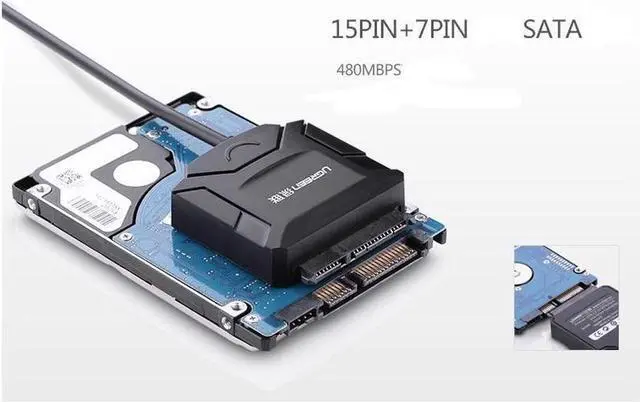 Alt view image 3 of 4 - USB 3.0 to Sata Converter Adapter Cable for 2.5"/3.5" SATA HDD/SSD, BLU-RAY DVD, CD-RW(1ft/30cm)