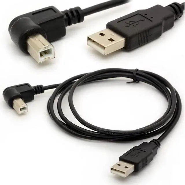 Main image of 1.5M USB to Printer Adapter Cables 90 Degree USB 2.0 A Male to B Right Angle Plug Converter Lead 480Mbps High Speed Wireless Wired Adaptor Scanner Extension Cord (Right)