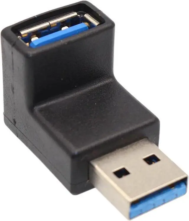 Alt view image 2 of 5 - Right Angle USB Adapter VCZHS USB3.0 AM to AF L Shape Converter Adapter USB 3.0 A Male to A Female 90 Degree Angle Plug(Pack of 2)