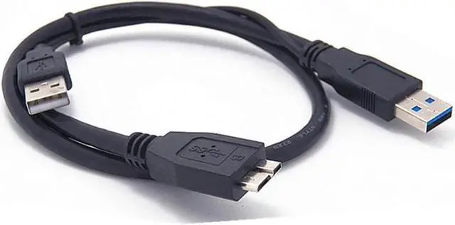 Alt view image 2 of 4 - HDD USB 3.0 Type A to Micro B Y Cable USB3.0 Data Cord For External Mobile Hard Drive Disk Data Cables 1M