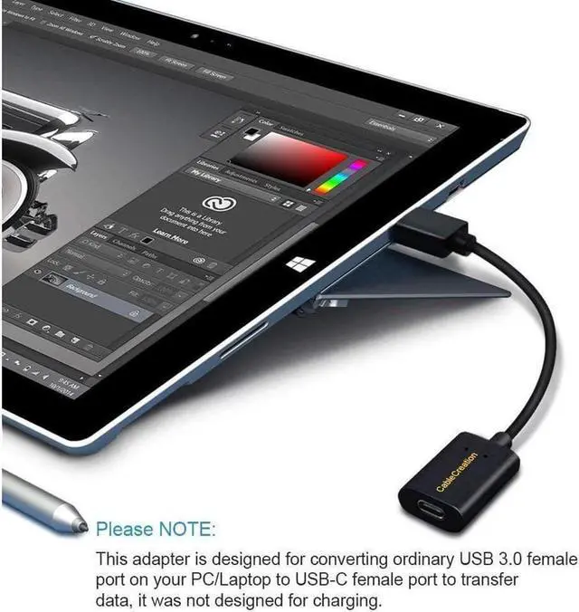 Alt view image 4 of 6 - USB 3.1 USB C Female to USB Male Adapter Cable 5Gbps CableCreation USB to USB C Adapter USB C to A Adapter Female USB C Adapter for Laptops Oculus Quest Link Logitech StreamCam Other USB-A Devices
