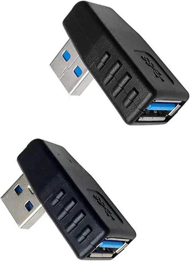 Alt view image 4 of 4 - USB 30 Male to Female 90 Degree Right Angle Extension Adapter USB Leftward and Rightward Connector