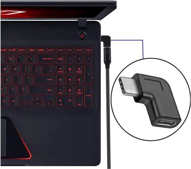 Alt view image 6 of 6 - USB C 90 Degree Adapter Guamar Type C Male to Female Extension Adapter Right & Left and Upward & Downward Angled USB 3.1 Connector for Laptop Tablet Android Mobile Phone MacBook Pro/Air 2 Pack