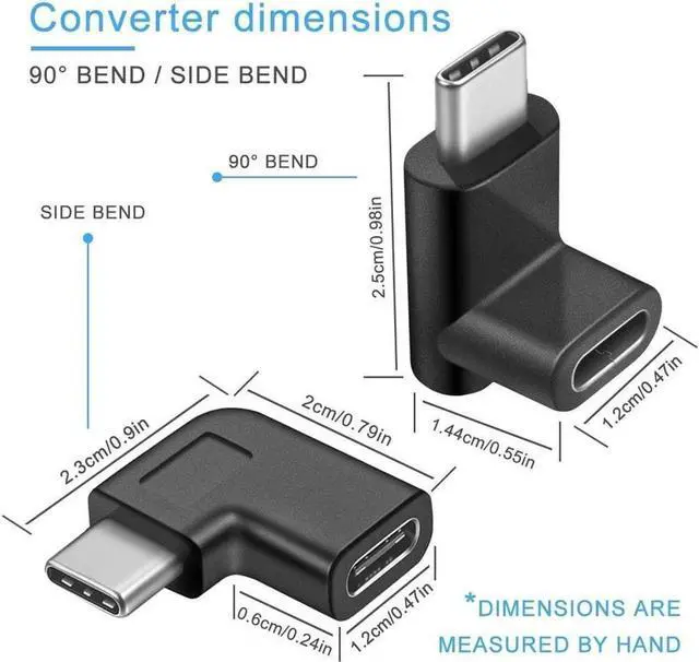 Alt view image 4 of 6 - USB C 90 Degree Adapter Guamar Type C Male to Female Extension Adapter Right & Left and Upward & Downward Angled USB 3.1 Connector for Laptop Tablet Android Mobile Phone MacBook Pro/Air 2 Pack
