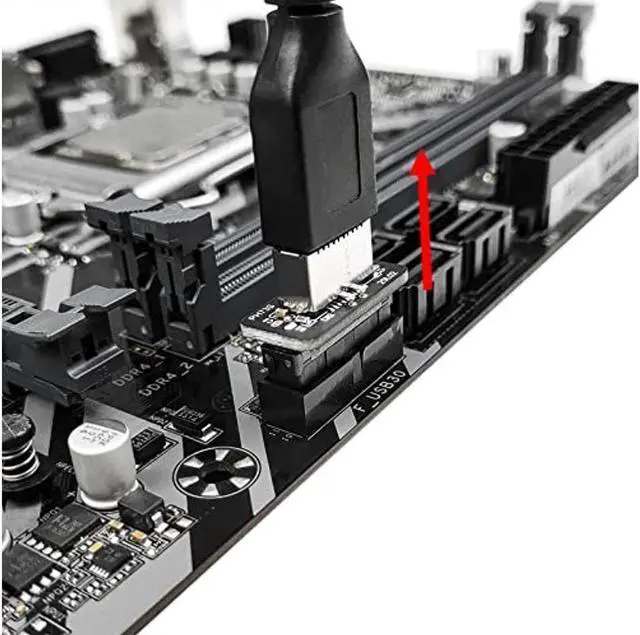 Alt view image 4 of 6 - Usb Front Panel Adapter, Vertical Usb C Header Adapter, Usb 3.1 Type-E Key-A To Usb 3.0 20Pin Header Converter For Type C Motherboard