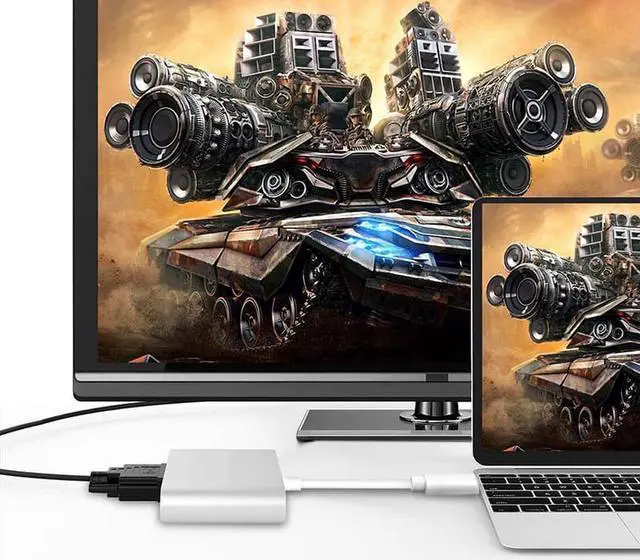 Alt view image 4 of 7 - 3-in-1 USB Type-C to USB-C DP Charging + VGA 1080p +USB 3.0 Port Multiport Adapter Converter (DP Alt Mode) for Macbook/MacBook Pro/Chromebook Pixel/XPS 13/Yoga 920/Samsung S9