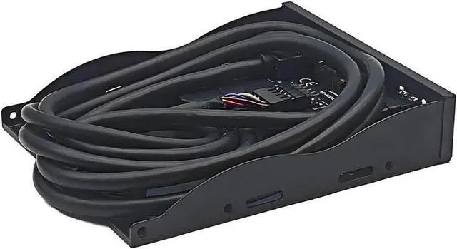 Alt view image 4 of 4 - PC Case 3.5 inch front panel 2 Ports USB 3.0 USB Hub w/ HD Audio & Mic Combo Header 4Pin,Motherboard USB 19-Pin to 2 Female Adapter Cable - 2 FT
