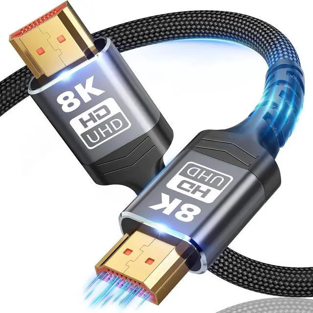 Main image of 8K HDMI Cable 2.1, Available 1.5FT, 3.3FT, 5FT, 6.6FT, 10FT, 16FT, 20FT, 25FT Lengths for Selection,Ultra High Speed HDMI Cable Braided Cord 48Gbps, 8K@60Hz /4K@120Hz (8K-1.5feet)
