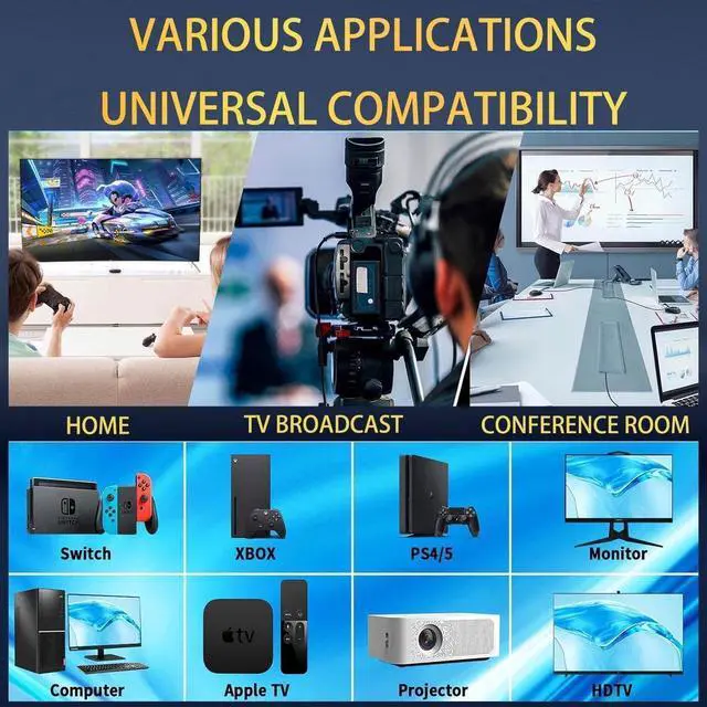Alt view image 3 of 4 - 8K HDMI Cable 2.1, Available 1.5FT, 3.3FT, 5FT, 6.6FT, 10FT, 16FT, 20FT, 25FT Lengths for Selection,Ultra High Speed HDMI Cable Braided Cord 48Gbps, 8K@60Hz /4K@120Hz (8K-1.5feet)