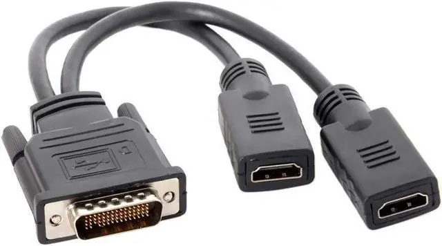 Alt view image 4 of 6 - DMS 59 Pin to 2 HDMI Cable, DMS 59 Pin Male to HDMI Female Dual Monitor Extension Cable Adapter for LHF Graphics Card (DMS 59 pin Dual hdmi)