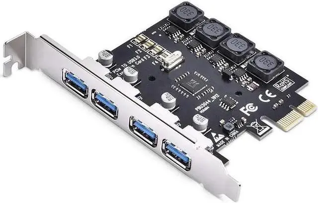 Main image of 4 Ports PCIE to USB3.0 Expansion Card, USB3.0 Superspeed 5Gbps Front Expansion Card, USB PCIE Expansion Card for Win XP Win7 Win 8 Win 10 Win 11 Linux