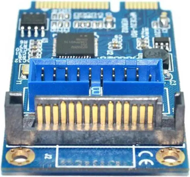 Alt view image 2 of 6 - Motherboard Mini PCI Express to Dual USB 3.0 20-pin Expansion Card Adapter,Mini PCIe PCI-e to 2 ports USB 3.0 w/ SATA power