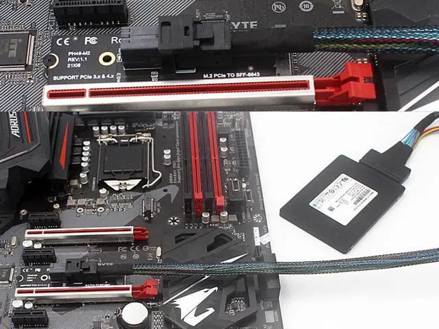 Alt view image 5 of 6 - M-Key NVMe M.2 to SFF-8643 Adapter Expansion Card, MiniSAS to NVMe PCIe 4.0 Card for U.2 (SFF-8639) NVMe SSD - Support Intel 750 SSD