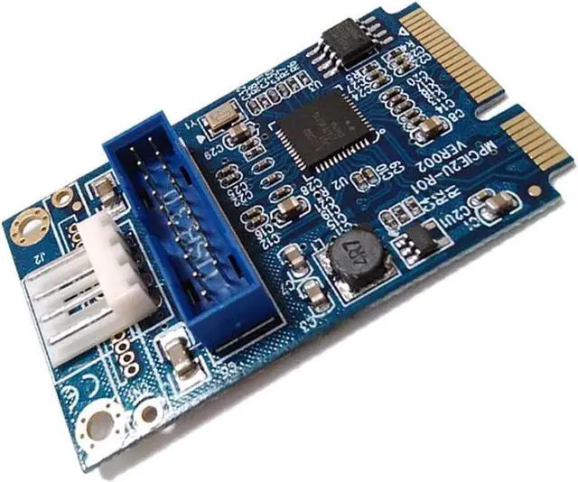 Alt view image 2 of 6 - Motherboard Mini PCI Express to Dual USB 3.0 20-pin Expansion Card Adapter,Mini PCIe PCI-e to 2 ports USB w/ Molex 4-pin Power