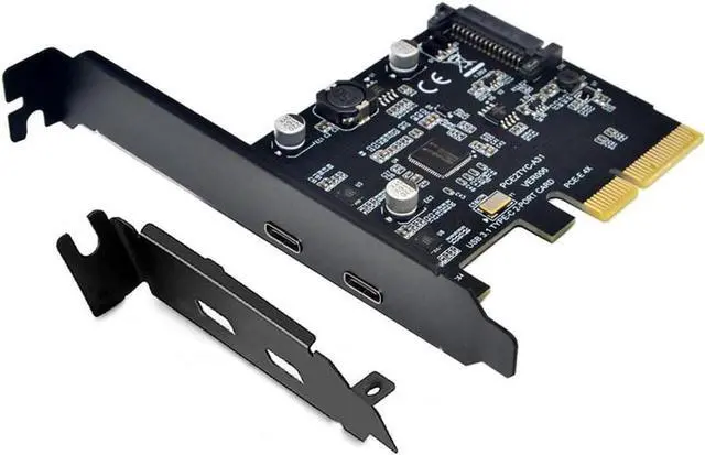 Alt view image 3 of 6 - USB C PCIe Card,PCI-Express 4X to Type C USB 3.2 Gen 2 (10 Gbps) 2-Ports Expansion Card with Asmedia Chipset ASM3142 (Dual Type C) for Windows 7/8/10/Linux/MAC OS - Full & Low Profile Slot Bracket