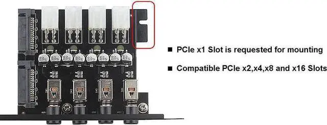 Alt view image 5 of 7 - SATA Power Switch Module for 2.5 inch/3.5 inch HDD/SSD, Hard Drive Disk Selector, Controls up to Four HDDs, Intelligent Control Hard Disk Manage with Full-profile PCI Slot Cover