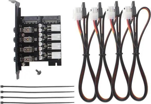 Alt view image 3 of 7 - SATA Power Switch Module for 2.5 inch/3.5 inch HDD/SSD, Hard Drive Disk Selector, Controls up to Four HDDs, Intelligent Control Hard Disk Manage with Full-profile PCI Slot Cover