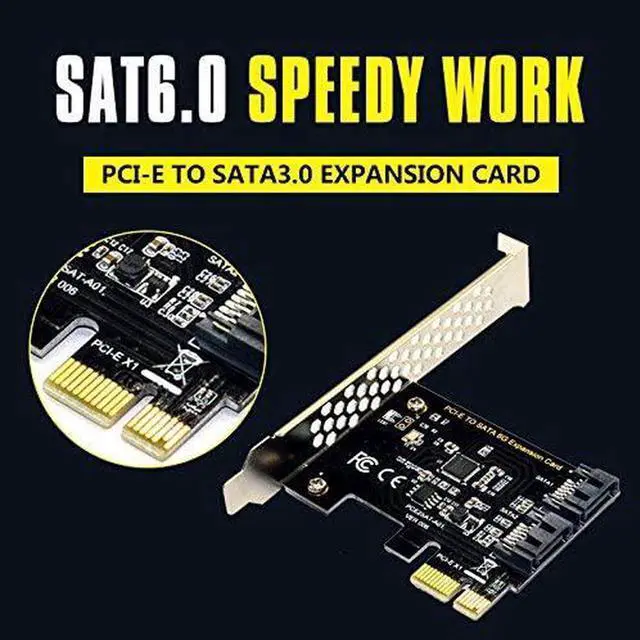 Alt view image 6 of 7 - PCIe SATA Card 2 Ports, PCI-E to SATA Expansion Card, 6Gbps PCI-E (2X 4X 8X 16X) SATA 3.0 Controller Card for Windows 10/8/7/XP/Vista/Linux,Support SSD and HDD