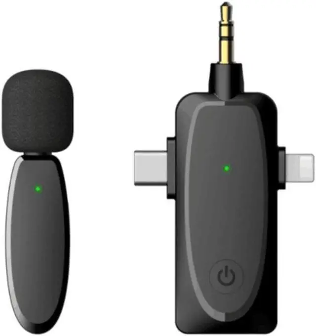 Main image of 3 in 1 Wireless Lavalier Microphone with Audio Monitor Function Vlog Mic for Iphone Android Computer Camera