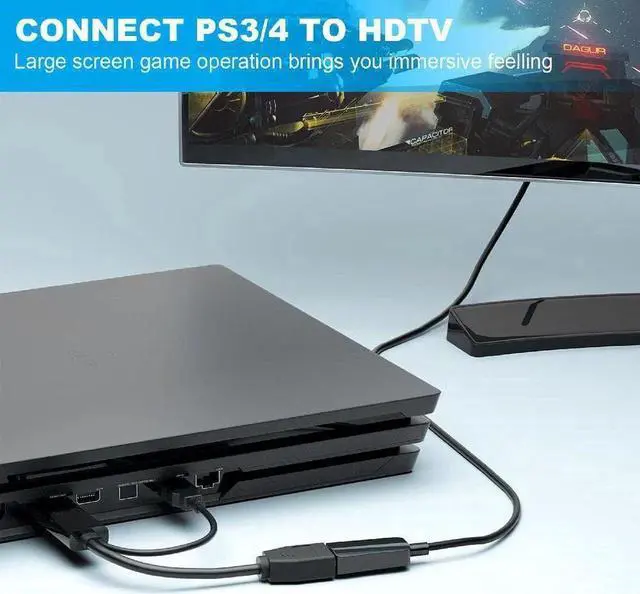 Alt view image 6 of 7 - HDMI to DisplayPort with USB Power, Gold-Plated HDMI to DP Display Port Adapter (Male to Female) Compatible for PS5 TV Box Xbox HD To DP (OZHD1)