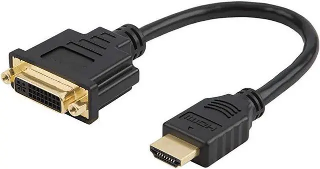 Main image of HDMI to DVI Cable 2Pack 05 Feet HDMI Male to DVI24+1 Female Adapter Cable Gold Plated HDTV to DVI Cable Support 1080P3D 15CM Black