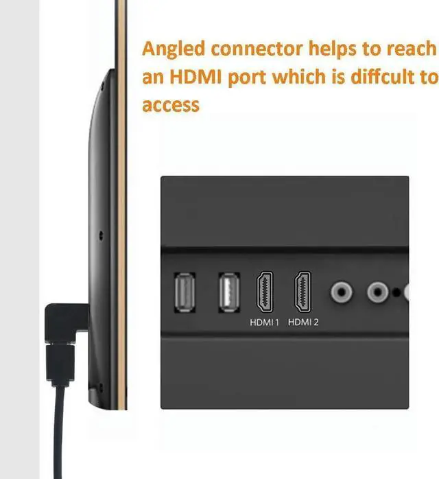 Alt view image 5 of 7 - Flat Left & Right 270 & 90 Degree Angled Male to Female HDMI Adapter Coupler, HDMI to HDMI Converter, 4K 3D HDMI Extender for 1080P HDTV PC HDMI Port Device, 4-Pack