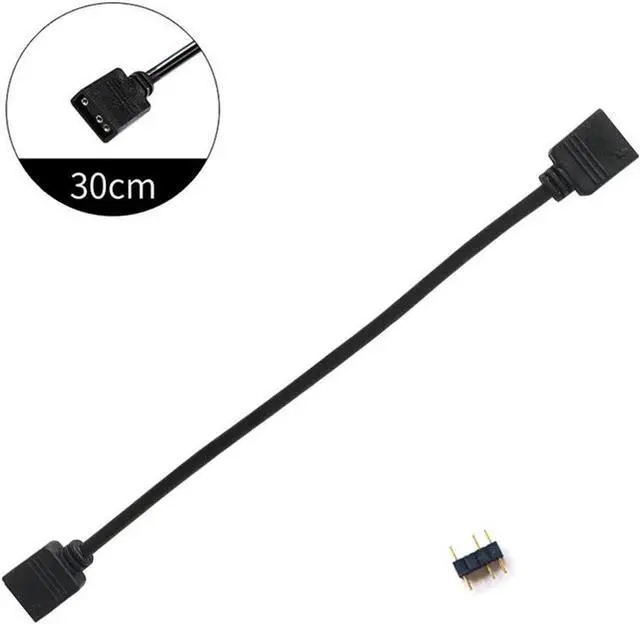 Alt view image 2 of 3 - 5 Pack 5V 3-Pin RGB Female to Female RBW LED Strip Extension Cable w/ Gender Changer Adapter - 1 Foot