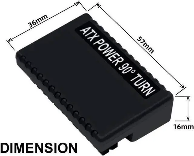 Alt view image 3 of 6 - ATX 24Pin Male to Female 90 Degree Power Adapter ATX 24 Pin L Turn Right Angled Power Adapter Board for Desktop Motherboard PC Power Supply