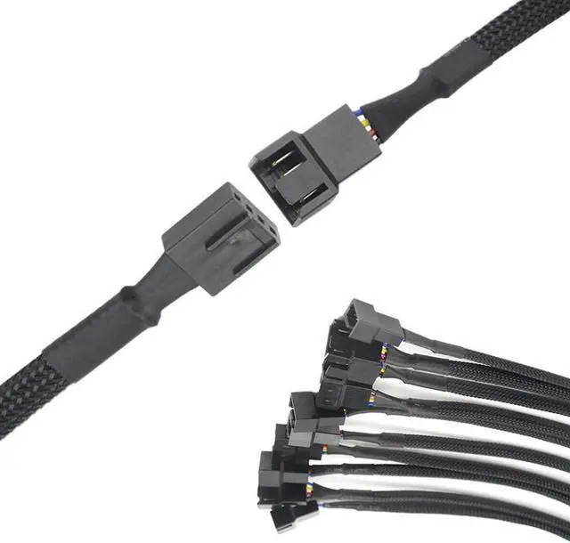 Alt view image 6 of 6 - 10 PCS 10" 4 Pin Fan Extension Power Cable Computer PC Fan Power Extension Cable for PWM Fan Computer ATX Case