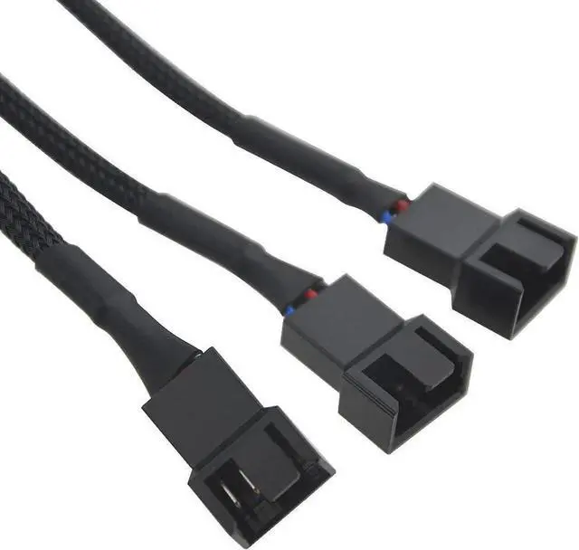 Alt view image 4 of 7 - 5 PCS Fan Splitter Cable 4 Pin Y Splitter 1 to 3 Converter PC Fan Power Extension Cable for PWM Fan Case Computer ATX Case
