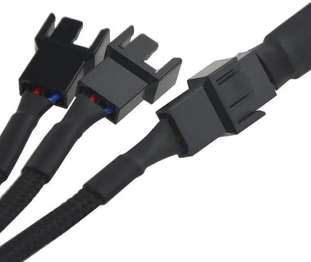 Alt view image 7 of 7 - 5 PCS Fan Splitter Cable 4 Pin Y Splitter 1 to 3 Converter PC Fan Power Extension Cable for PWM Fan Case Computer ATX Case