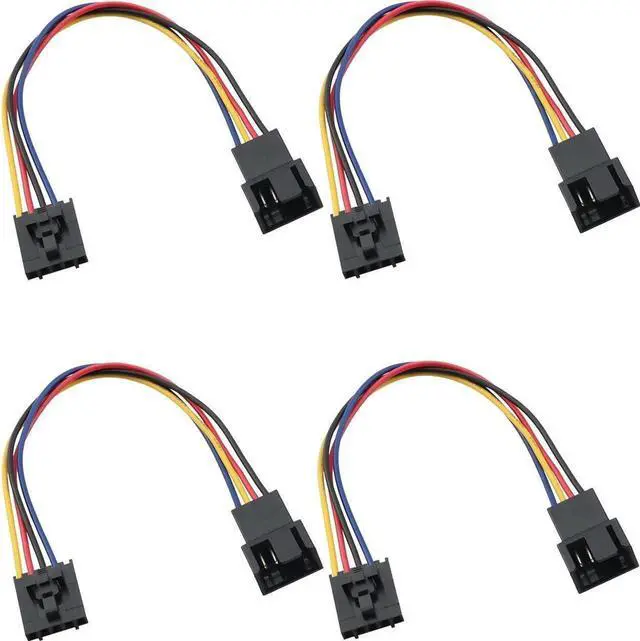 Main image of Fan Adapter Cable 4PCS 17.5cm/6.89inch 5 Pin to 4 Pin Fan Connector Converter Jack CPU Cooling Fan Extension Cable Wire