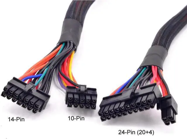 Alt view image 2 of 4 - (25-Inch) 24(20+4) Pin ATX to 14-Pin + 10-Pin Power Supply Cable 18AWG for C.orsair HXi Series