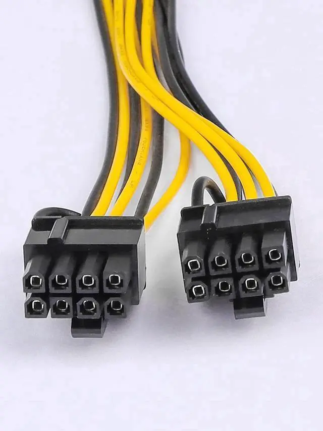 Alt view image 2 of 6 - 6 Pin PCIe - 2 x PCIe 8 (6+2) Pin 6PIN to Dual 8PIN Graphics Card PCI-e Express VGA Splitter Power Extension Cable (4 Pieces)
