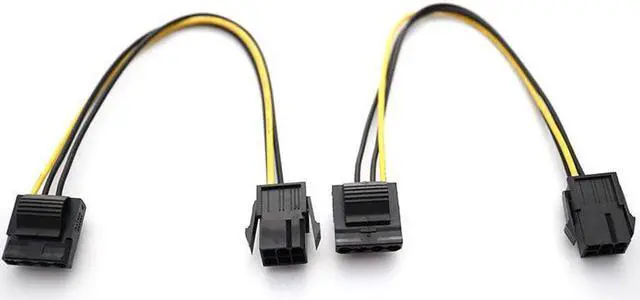 Alt view image 2 of 4 - 1pc Molex To PCI-E Power Adapter IDE 4Pin 4 Pin Female to 6 Pin Female 6Pin Graphics Video Card Converter Cable