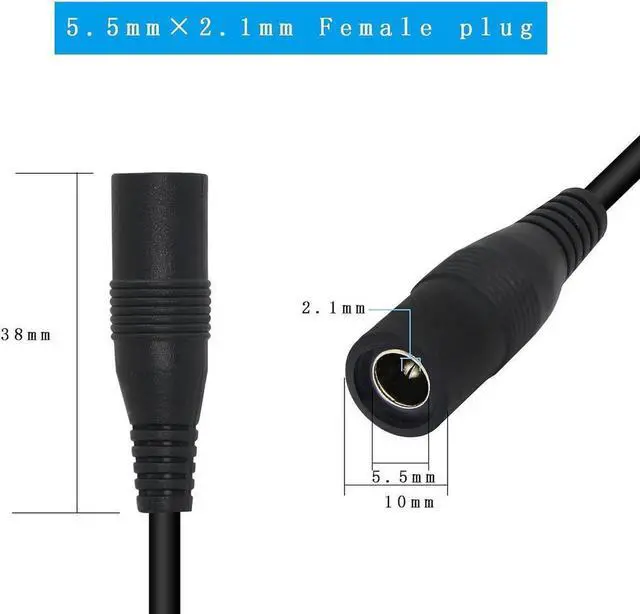 Alt view image 6 of 7 - 35cm 5.5x2.1mm DC Plug to 3 x 3 Pin or 4 Pin Computer PC Case Fan Power Splitter Adapter Cable