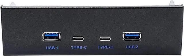 Main image of USB 3.2 10Gbps USB Front Panel Hub 5.25 inch Bay 2x Type-C and 2x USB-A 4 Ports USB Computer Case Expansion Adapter,USB 3.2 Motherboard Header 20Pin Key-A Type-E to 4 USB Splitter Adapter -2.6FT Cable
