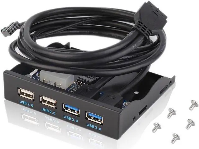 Main image of PC Case 3.5 inch front panel 4 Ports USB Hub,2 Ports USB 3.0 & 2 Ports USB 2.0,2ft USB Type A Female to motherboard Adapter Cable