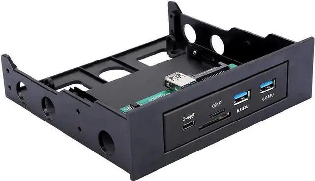 Main image of PC Dashboard Media Front Panel Audio USB Hub 3.0 w/ 1 USB-C Port TF/SD Card Reader 3.5 Inch Optical &Soft Drive Expansion Panel