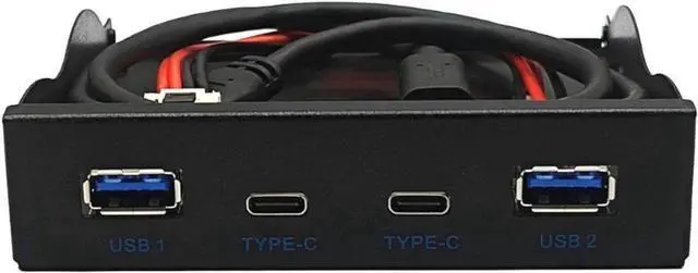 Alt view image 4 of 6 - USB 3.2 10Gbps USB Front Panel Hub 3.5 inch Floppy Bay 2x Type-C and 2x USB-A 4 Ports Computer Case Expansion Adapter,USB 3.2 Motherboard Header 20Pin Key-A Type-E to 4 USB Splitter-2FT Cable