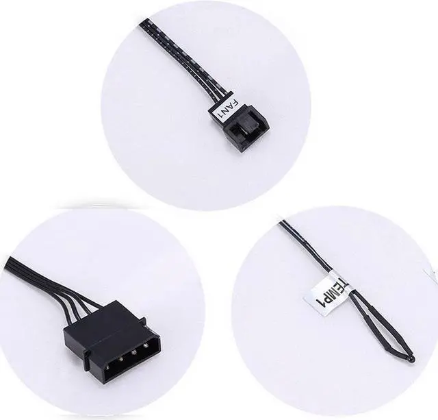 Alt view image 4 of 7 - Computer 5.25" Front Panel Bay 3 Channel automatic temperature CPU Case fan speed controller w/ HDD PC Temp Sensor LED Display