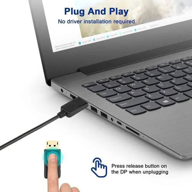 Alt view image 3 of 7 - DisplayPort to DVI DVI-D Single Link Adapter, Display Port to DVI Converter Male to Female Black Compatible for HP and Other Brand