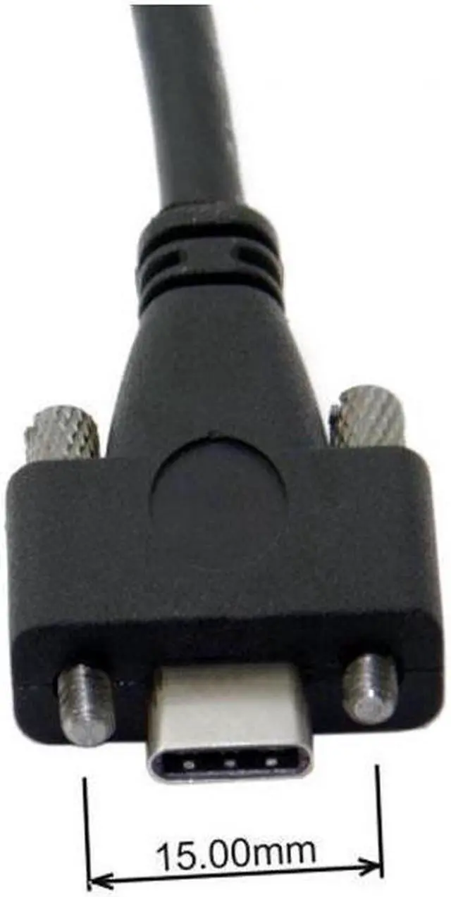 Alt view image 3 of 6 - USB 3.1 Type-C Dual M2 Screws Locking to Locking USB-C 10Gbps Data Cable Panel Mount Type 6.6 ft.