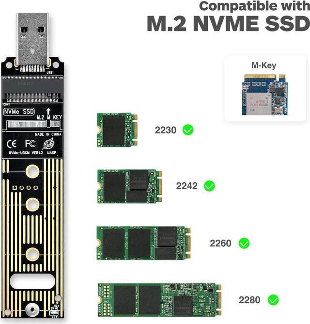 Alt view image 5 of 7 - NVME to USB Adapter M.2 NVME Hard Drive USB3.1 Gen2 10Gbps USB to NVME PCI-E Converter Reader M Key Support UASP for 2280 2260 2242 2230 SSD (Only for M.2 NVME)