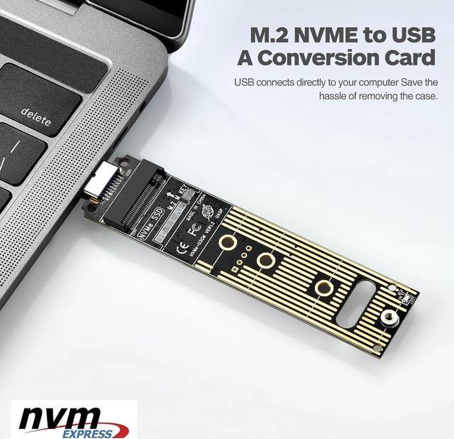 Alt view image 3 of 7 - NVME to USB Adapter M.2 NVME Hard Drive USB3.1 Gen2 10Gbps USB to NVME PCI-E Converter Reader M Key Support UASP for 2280 2260 2242 2230 SSD (Only for M.2 NVME)
