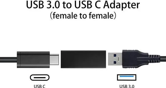 Alt view image 6 of 6 - USB C to USB 3.0 Adapter USB C Female to USB Female Adapter USB C Female to USB 3.0 Female Adapter Connector USB to USB C Adapter Compatible with MacBook Pro Laptop 2 Pack (Black)