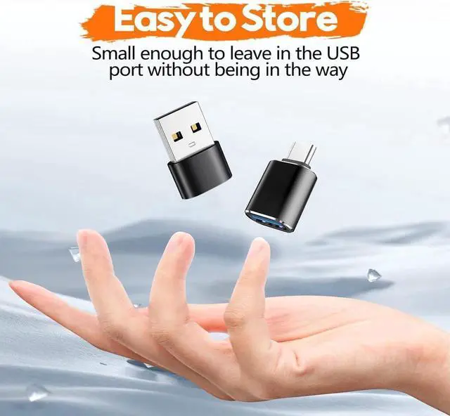 Alt view image 5 of 7 - USB C Male to USB Female Adapter(2 Pack)&USB Male to USB C Female Adapter (2 Pack) Supports SuperSpeed Data Transfer & Fast Charging Black