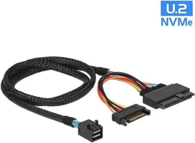 Alt view image 2 of 7 - U.2 to M.2 NVMe M-Key NVMe Adapter,M2 to Mini SAS SFF-8643 Expansion Card w/ SFF8643 to SFF-8639 PCIe SSD Adapter Cable for Mainboard Intel SSD 750 p3600 p3700 - 1.64FT