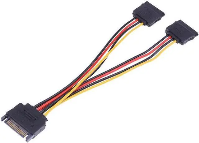 Alt view image 3 of 4 - SATA Power Y Splitter Cable, 15 Pin SATA Power Splitter Cable Adapter SATA 15 Pin Male to Dual Female Power Y- Cable, 7 Inch 25 Packs